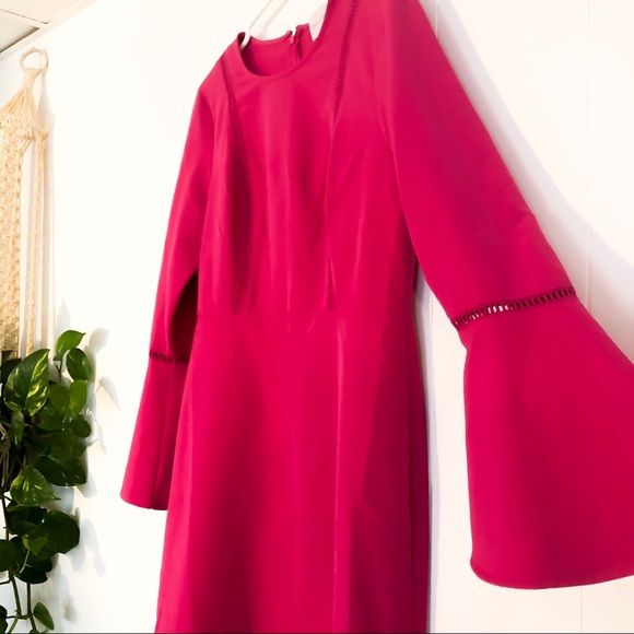 Charles Henry | LongSleeve Pink Bell Sleeve Dress - Picture 2 of 4